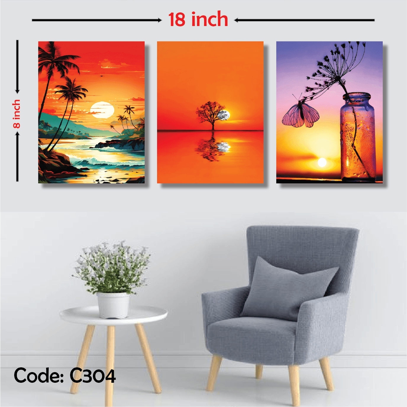 Picture of 3 pcs Most Unique Combo Wallmate set for Home Decoration. Wall Decoration for Home and Office Multicolor