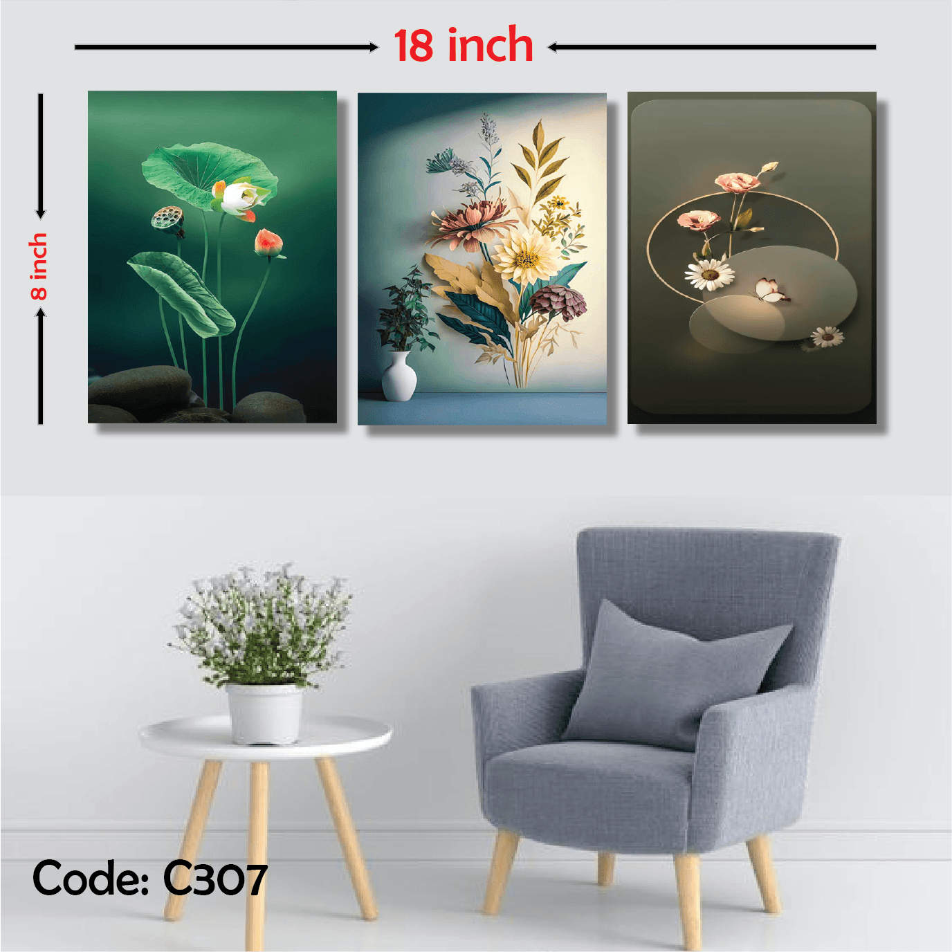 Picture of 3 pcs Most Unique Combo Wallmate set for Home Decoration. Wall Decoration for Home and Office Multicolor