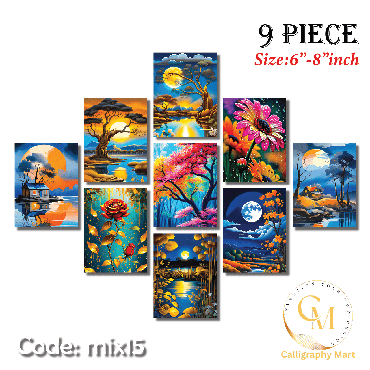 Picture of 9 pcs Most Unique Combo Wallboard set Multicolor