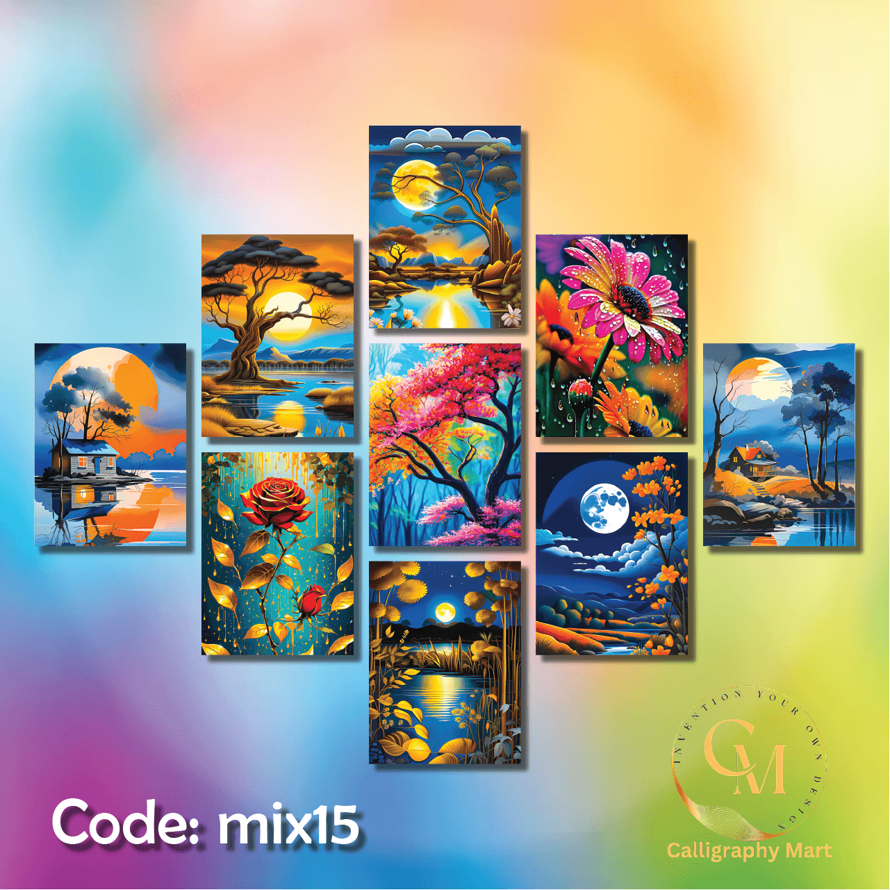 Picture of 9 pcs Most Unique Combo Wallboard set Multicolor