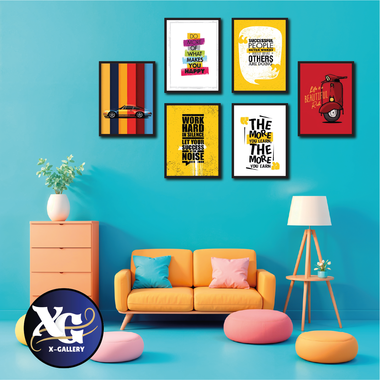 Picture of Wall Poster 6 pcs Home Decoration English Quotes Canvas Wallmate Decoration home decoration item Glossy