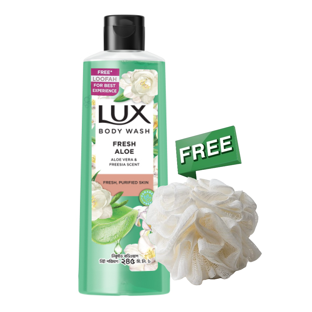 Picture of Lux Body Wash Freesia Scent & Aloe Vera 245ml (Free Loofah)