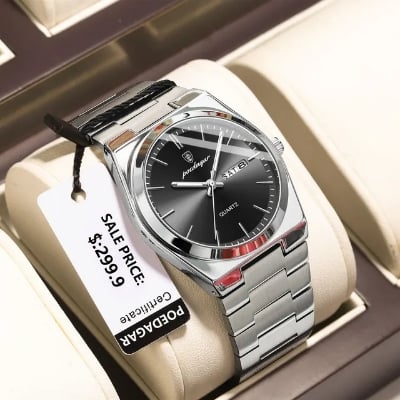 Picture of POEDAGAR 930 Luxury Day Date Stainless Steel  Watch for Men