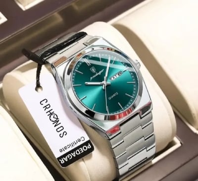 Picture of POEDAGAR 930 Luxury Day Date Stainless Steel  Watch for Men