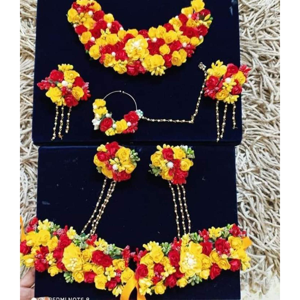 Picture of Artificial Flower Gorgeous Bridal Set 5 Piece set - Multicolor
