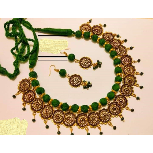 Picture of Gorgeous Party Wear Antique Silver locket Pendant Necklace / Chain Necklace / Choker Necklace for Women / Jewelry set for women Necklace - Multicolor