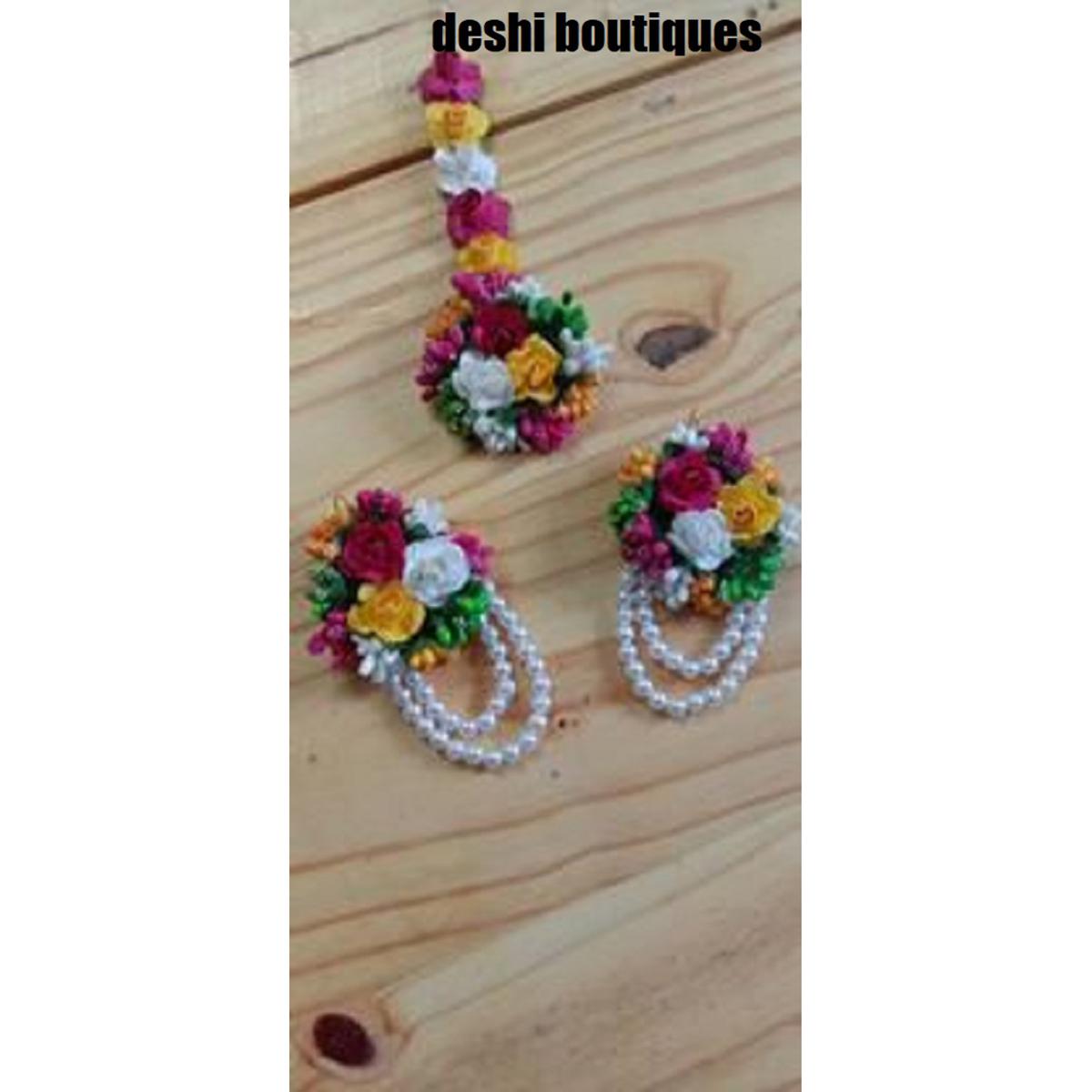 Picture of Artificial Flower Gorgeous Bridal Set-3 Piece set