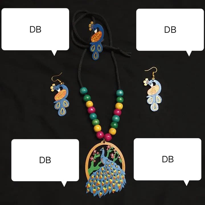 Picture of Hand painting Wooden exclusive Jewellery set