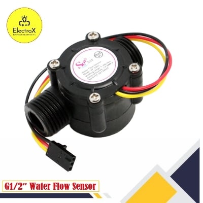 Picture of Water Flow Sensor DC 5V 12V 24V Water Turbine G1/2″ Inch Water Flow Sensor Switch High Precision Flow Meter Liquid Automatic Water Dispenser Black
