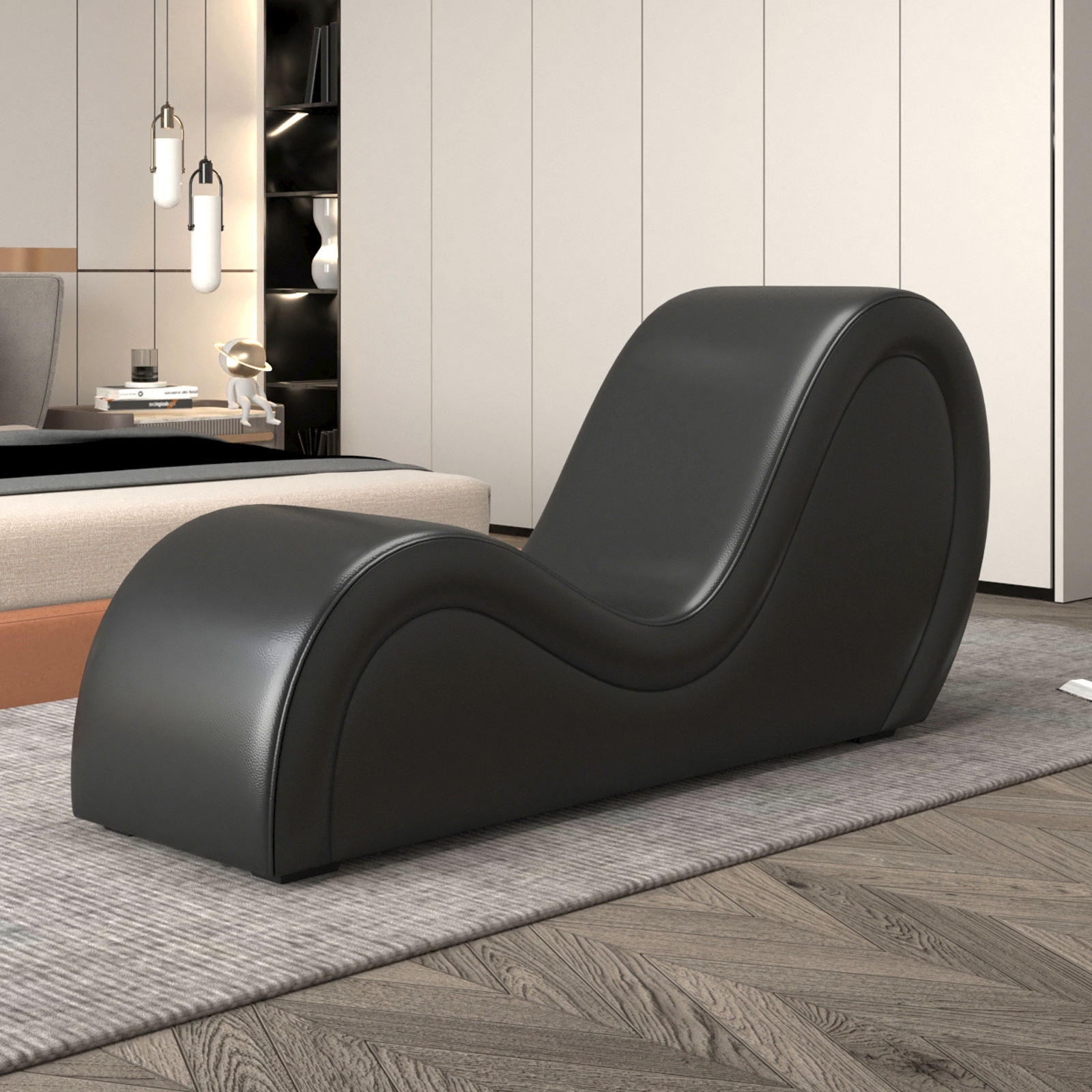Picture of S-Shaped PU Leather Sofa, Couple Actions of Different Varieties, Bonded Stretch Perfect Couch For living room or Bedroom,  Perfect gift for your special person or lovable Friend