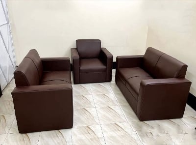 Picture of 2+2+1 Sofa for Living Room & Office - PU Leather Deep Seating & Spacious Design 5 Seater Sofa Set | Comfortable Seating Sofa | High-Density Foam and Space-Saving Seating, Ideal for Home and Office Use