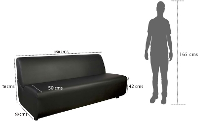 Picture of Mahmayi Modern Coco Three-Seater Custom Sofa Premium Comfort and Stylish Design High-Density Foam, Durable Fabric and PVC Modern and Space-Saving Seating, Ideal for Home and Office