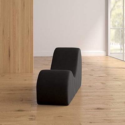 Picture of Yoga Chaise Lounge Chair for Stretching Relaxation Exercise, Ergonomic S Curved Chaise Lounge, Perfect gift for your special person or lovable friend.Full High-Density Foam Filled Yoga Chair for Indoor Living Room Bedroom Lounge, Black-Easy Clean