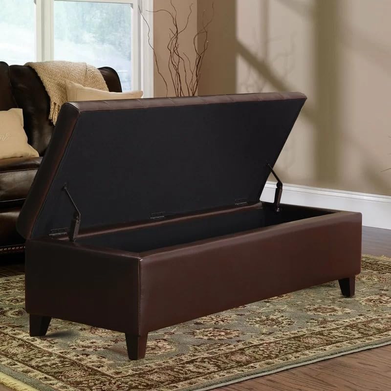 Picture of LEGACY OF COMFORT Nysir Upholstered Ottoman Bench with Clothes Storage for Living Room, Bedroom, Entryway 2 Seater Divan (Artificial Leather)