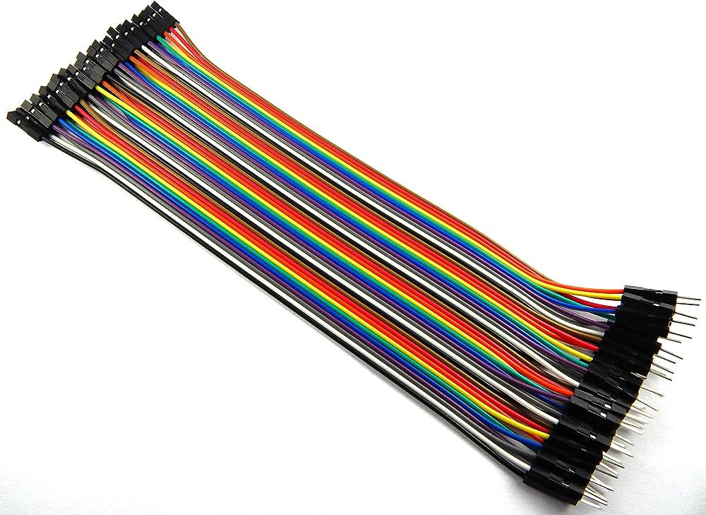 Picture of 20 pcs Male to Female jumper wire - connection wire for breadboard(Multicolor)