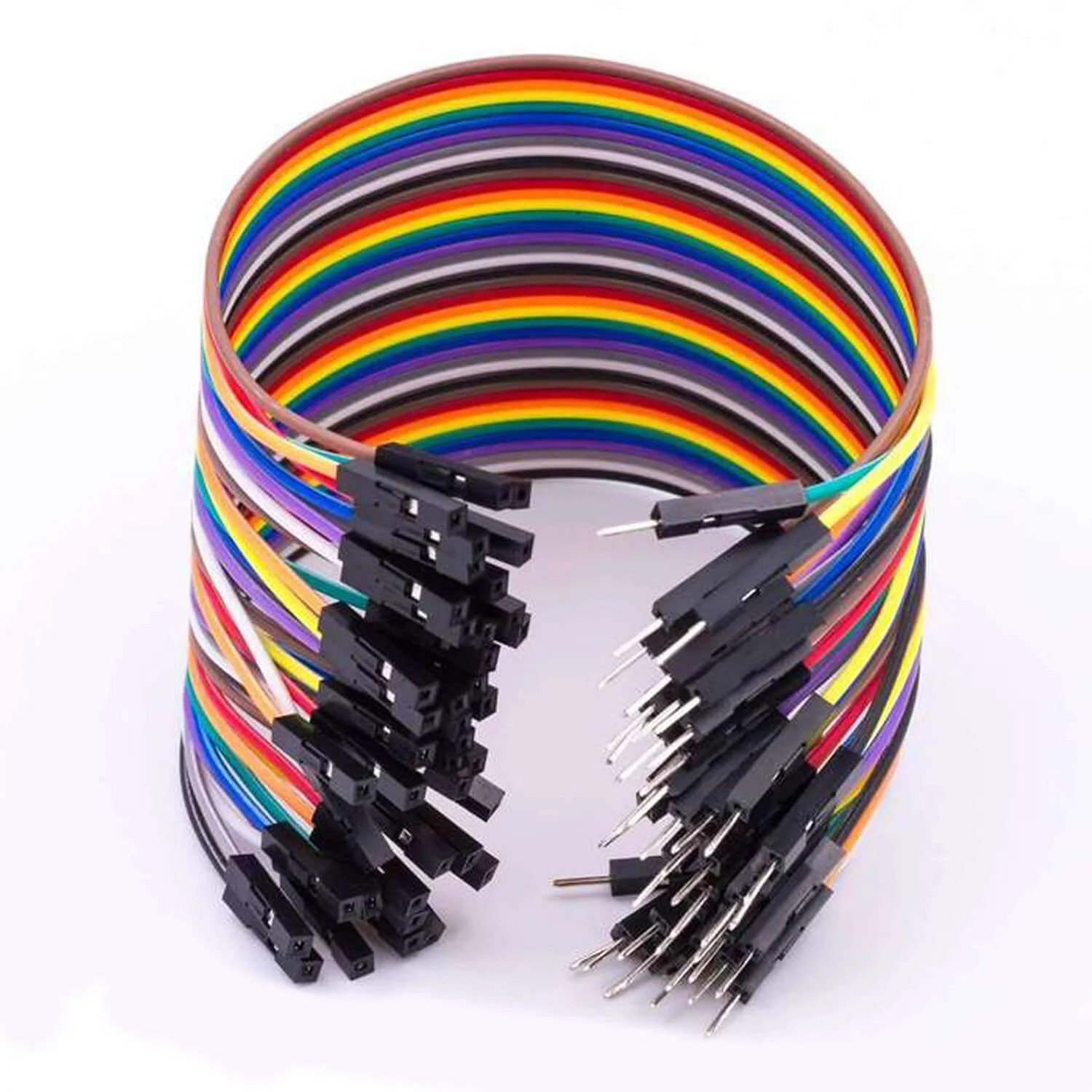 Picture of 20 pcs Male to Female jumper wire - connection wire for breadboard(Multicolor)