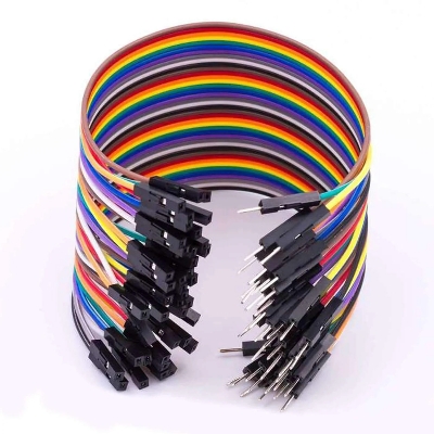 Picture of 20 pcs Male to Female jumper wire - connection wire for breadboard(Multicolor)