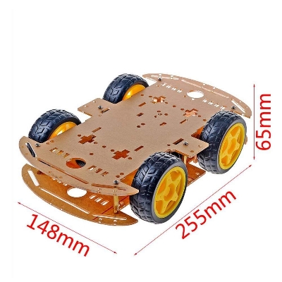 Picture of 4 wheel robotic chassis for Arduino robotics and stem projects(Beige)