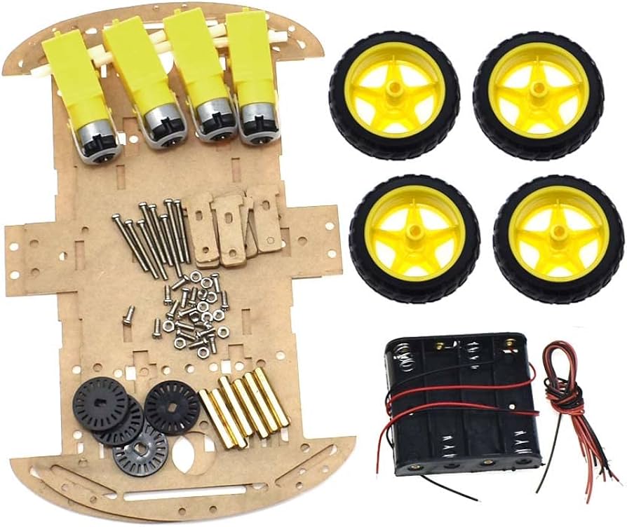 Picture of 4 wheel robotic chassis for Arduino robotics and stem projects(Beige)