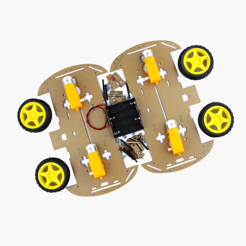 Picture of 4 wheel robotic chassis for Arduino robotics and stem projects(Beige)