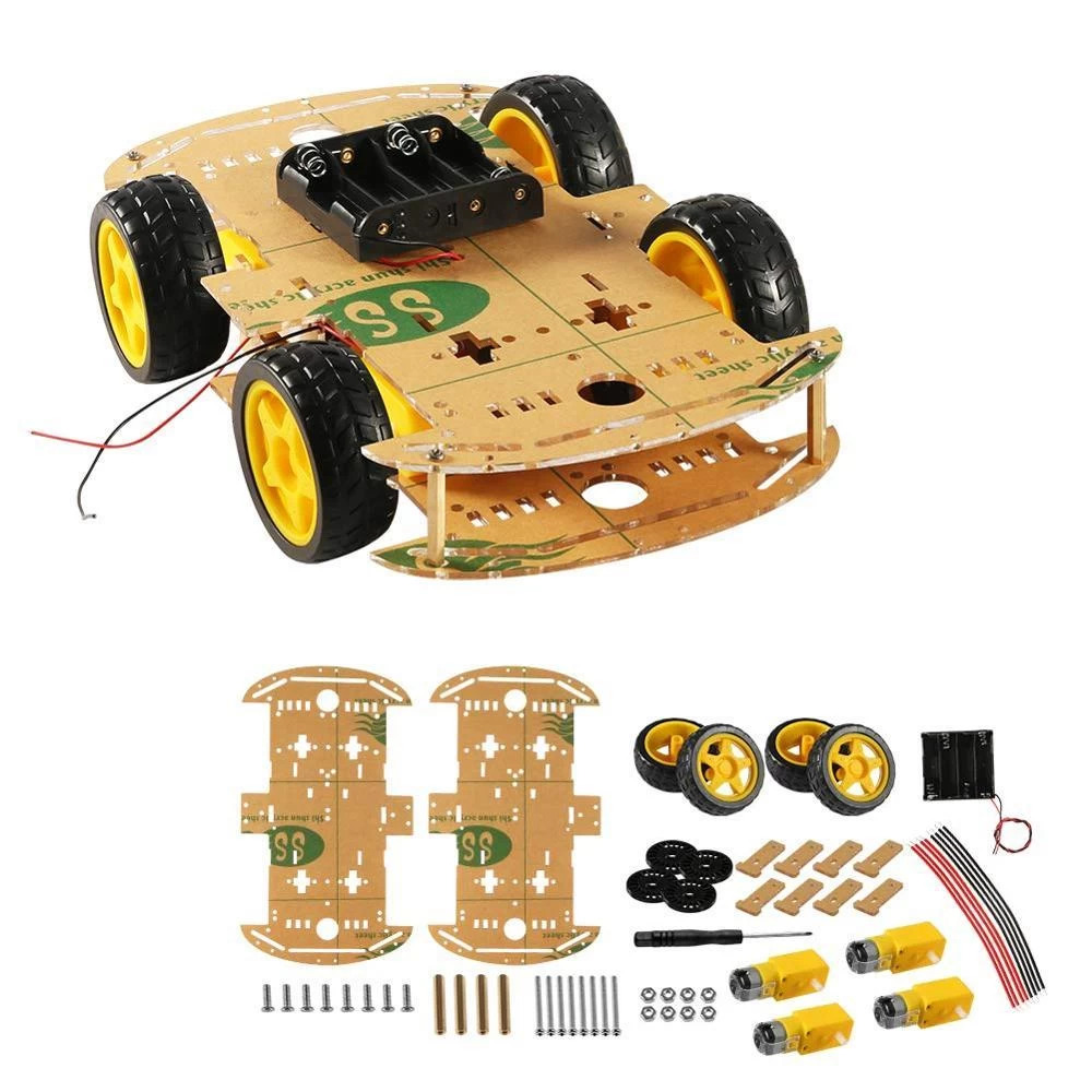 Picture of 4 wheel robotic chassis for Arduino robotics and stem projects(Beige)