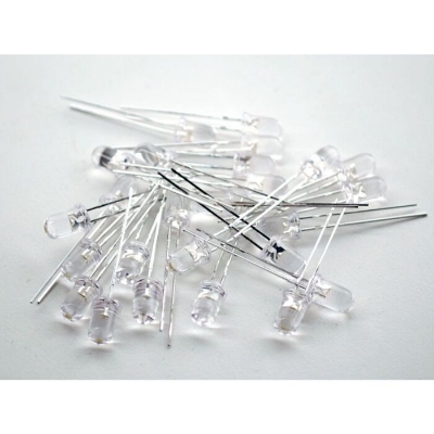 Picture of 100 pcs White LED for Arduino and DIY projects -5mm(White)