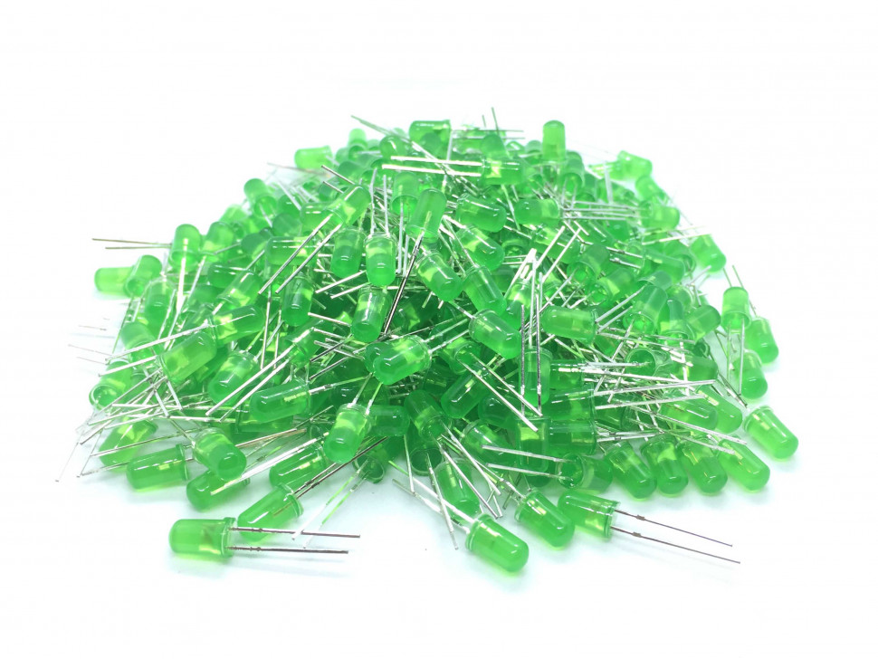 Picture of 100 pcs green led for Arduino and DIY projects- 5mm(Green)