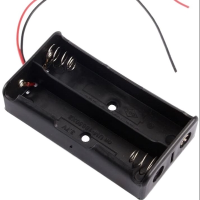 Picture of 2 chamber battery holder for 18650 Batteries(Black)
