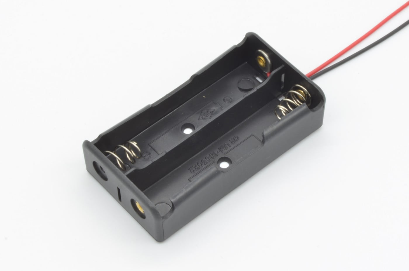Picture of 2 chamber battery holder for 18650 Batteries(Black)