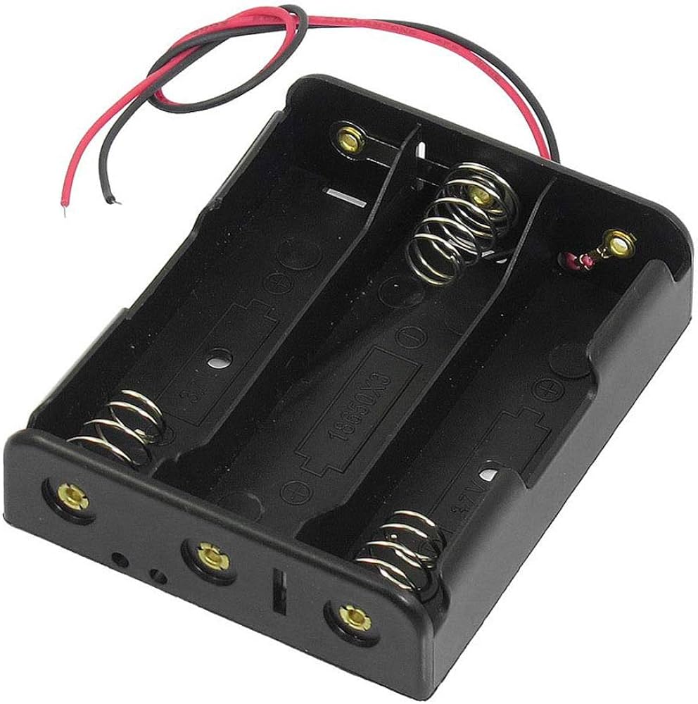 Picture of 3 Chamber Battery Holder 18650 batteries(Black)
