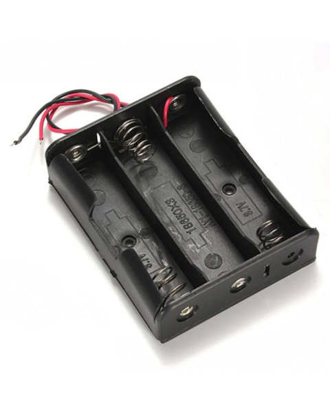 Picture of 3 Chamber Battery Holder 18650 batteries(Black)
