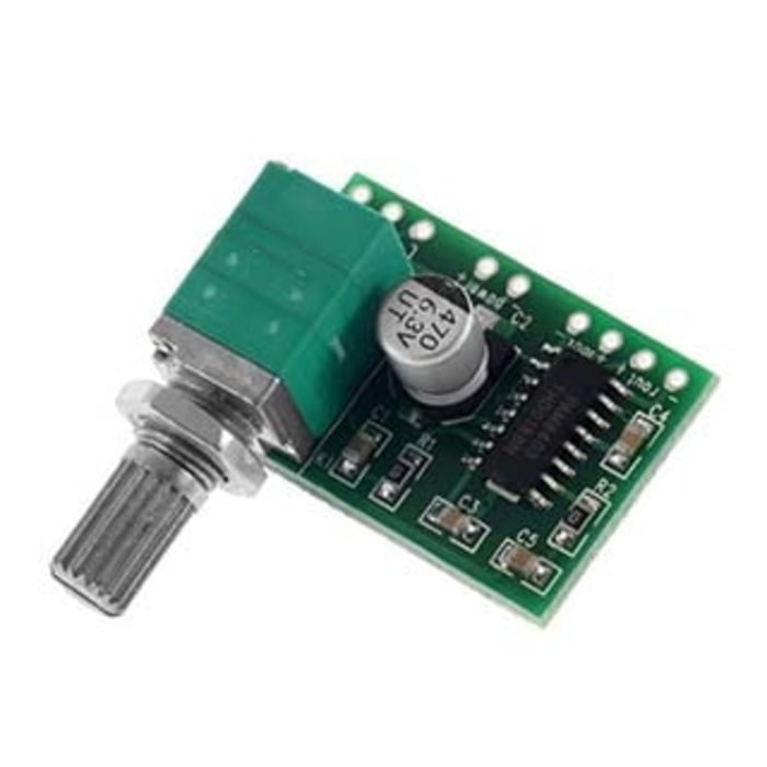Picture of Audio Amplifier Board- PAM8403 5V 2 Channel 3W DC 5V Volume Control with Potentiometer(Green)