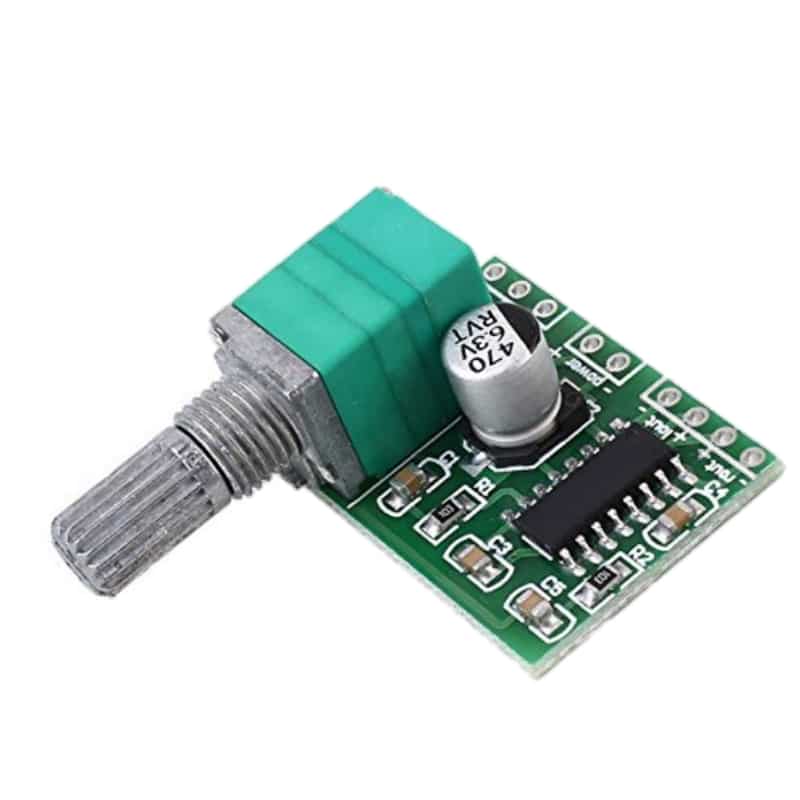 Picture of Audio Amplifier Board- PAM8403 5V 2 Channel 3W DC 5V Volume Control with Potentiometer(Green)