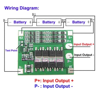 Picture of Advanced 3S 25A 12V Li-ion 18650 Lithium Protection Board | Balanced Version| BMS PCB Guards Against Short Circuit(Green)