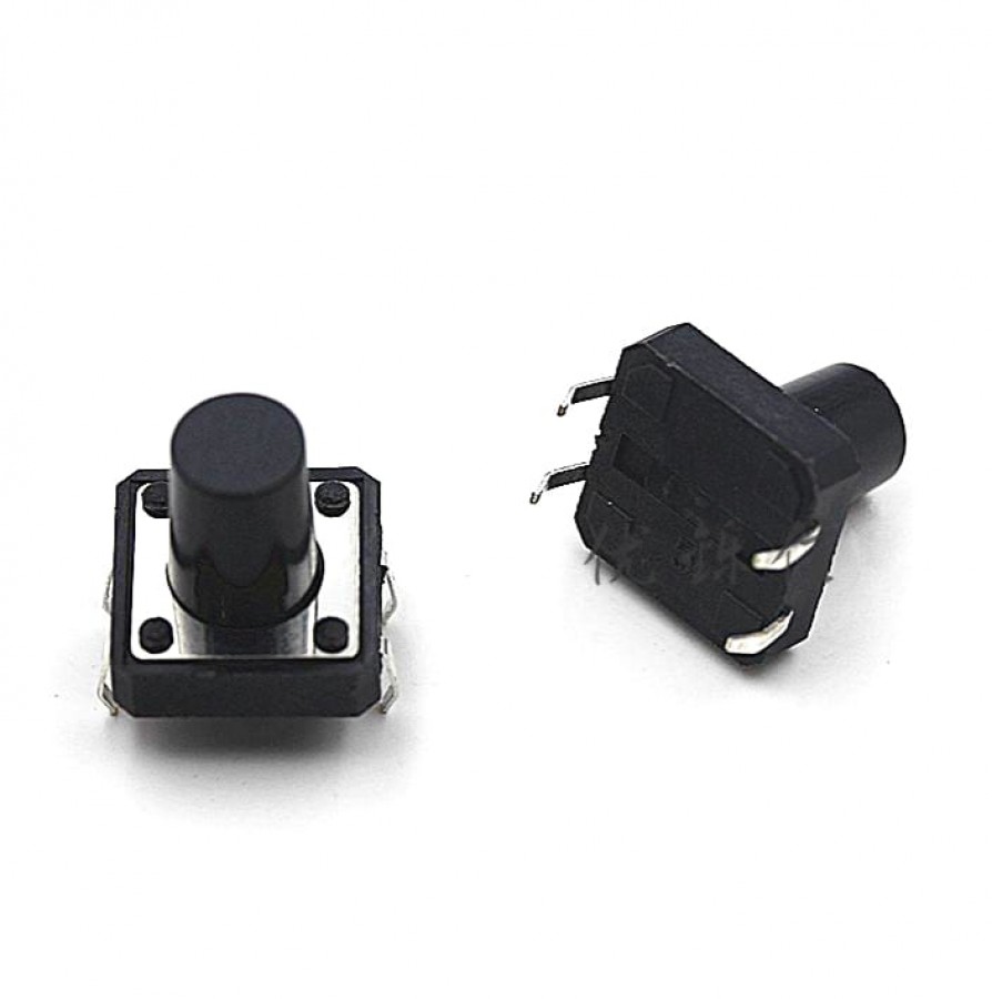 Picture of 10 PCS Tactile Push Button Switch 4 Pin 12X12X9mm(Black)