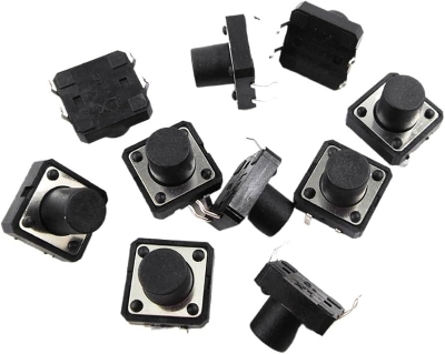 Picture of 10 PCS Tactile Push Button Switch 4 Pin 12X12X9mm(Black)