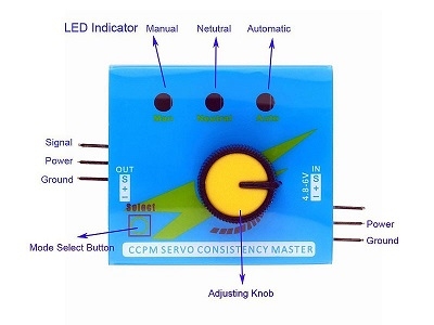 Picture of Servo Tester Gear Test CCPM Consistency Master Checker 3CH 4.8-6V with Indicator Light(Blue)