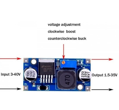 Picture of LM2596 DC-DC Buck Converter Step-Down Power Supply Module-1PC(Blue)