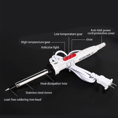 Picture of Soldering Iron Adjustable Temperature 220V 60W(White)