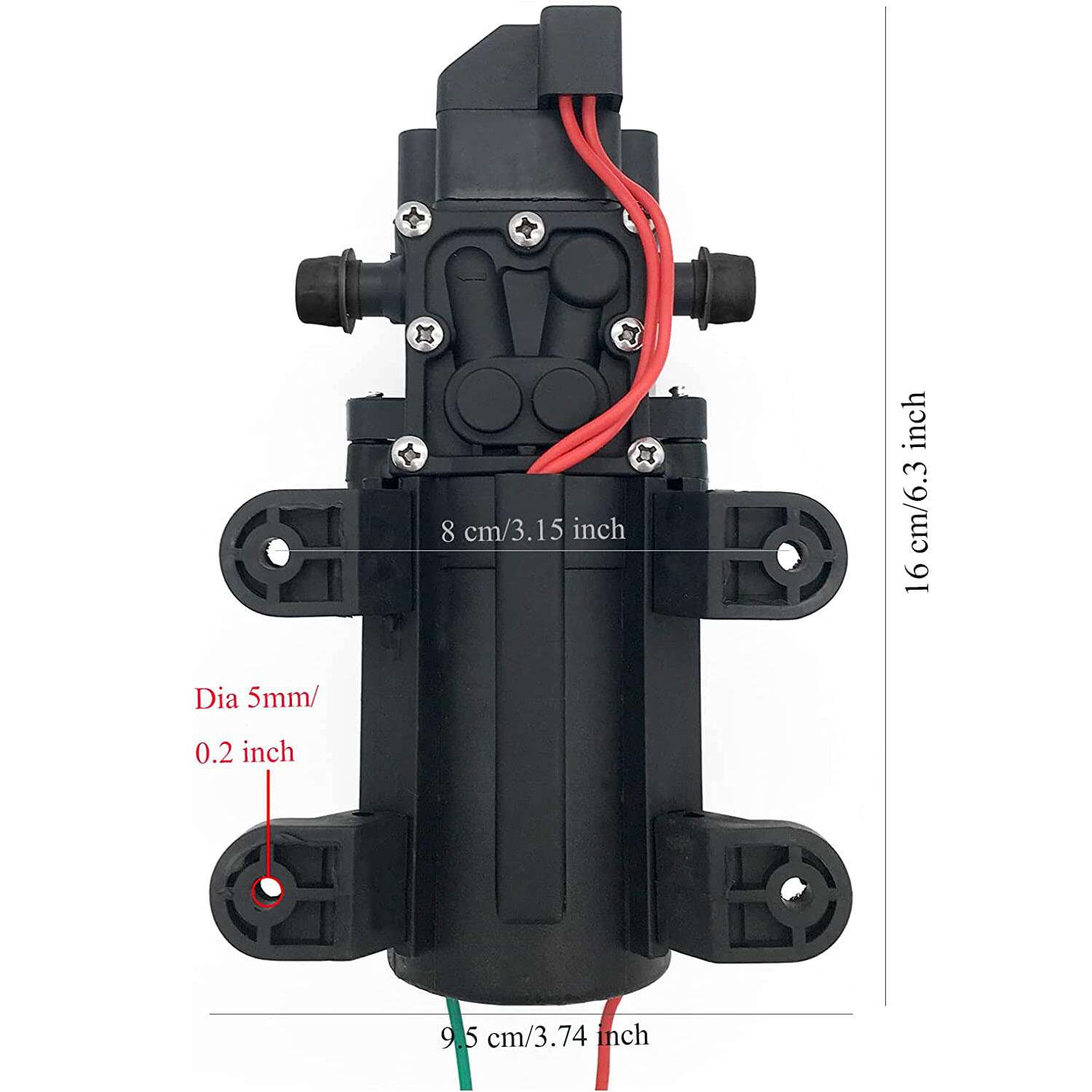 Picture of DC 12V 3A High Pressure Diaphragm Water Self Priming Pump 4 L/Min()