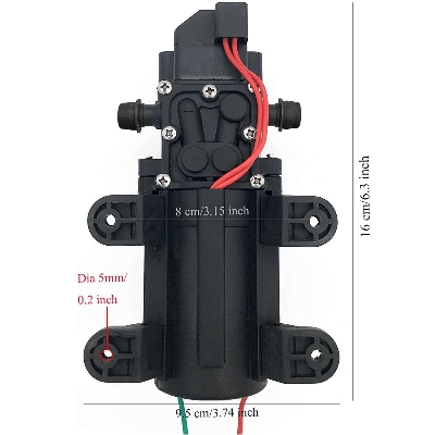 Picture of DC 12V 3A High Pressure Diaphragm Water Self Priming Pump 4 L/Min()
