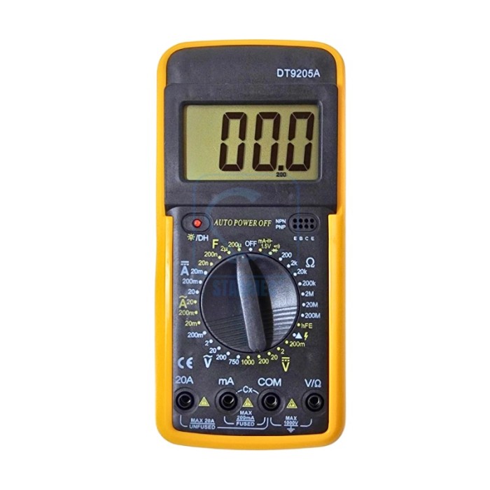 Picture of DT9205A 9205A Digital Multimeter DT9205A Voltage Ampere Ohm Meter Test Probe Extra Large Screen LCD Display Full Range Protection With Auto Power Off()