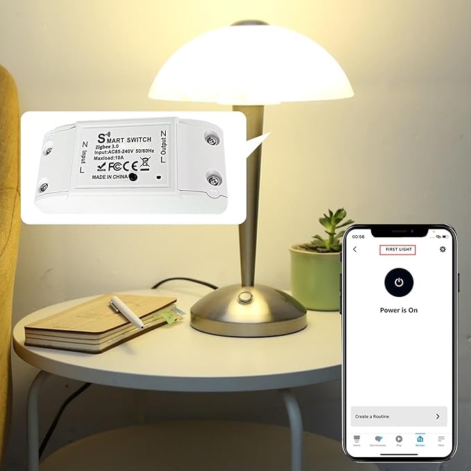 Picture of Smart Wifi Switch Breaker Smart Switch Voice Control Wifi Switch Mobile Phone App Remote Control work like sonoff wifi switch(Black)