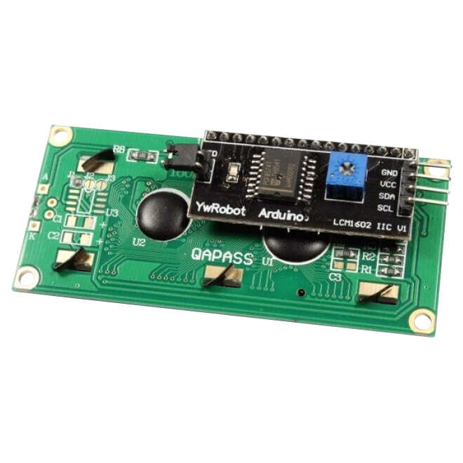 Picture of 16X2 Green LCD with I2C display module for Arduino and DIY and Hobby projects(Green)