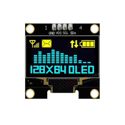 Picture of 0.96 Inch OLED Module 12864 128x64 Yellow Blue SSD1306 Driver I2C Serial Self-Luminous Display Board for Arduino Raspberry Pi Pico and Diy projects(Black)