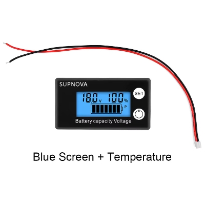 Picture of 12V 24V 48V 72V Battery Capacity Indicator DC 8V-100V Voltmeter(Blue)