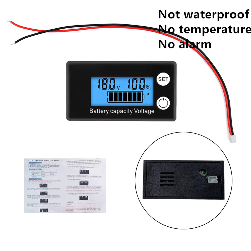 Picture of 12V 24V 48V 72V Battery Capacity Indicator DC 8V-100V Voltmeter(Blue)