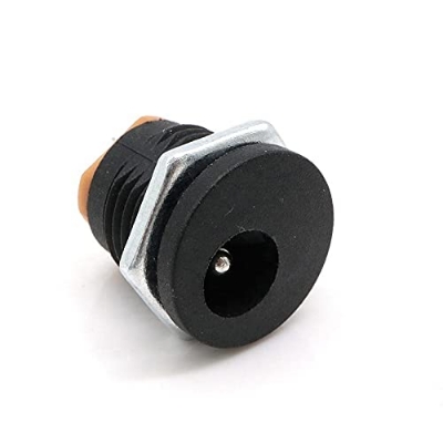 Picture of Female DC jack connector 5.5x2.1mm Threaded-2 pcs(Black)