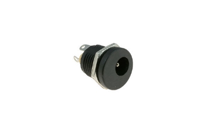 Picture of Female DC jack connector 5.5x2.1mm Threaded-2 pcs(Black)