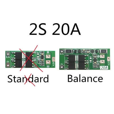 Picture of 2S 20A 7.4V 8.4V 18650 Li-ion Lithium protection board/BMS board Balanced(Green)